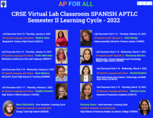 CRSE Spanish Lab Classroom Poster - Semester II Learning Cycle 2022